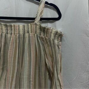 LC Lauren Conrad Striped Blouse - Cream, Pink, Tan